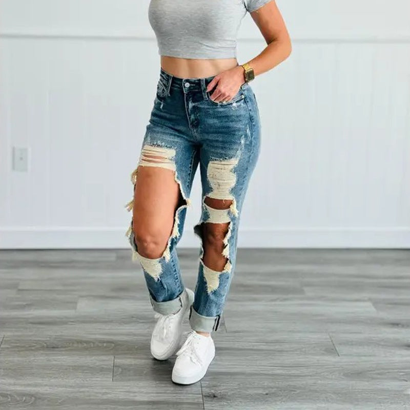 Women's High-Waist Jeans, Straight-Leg Drip Haven