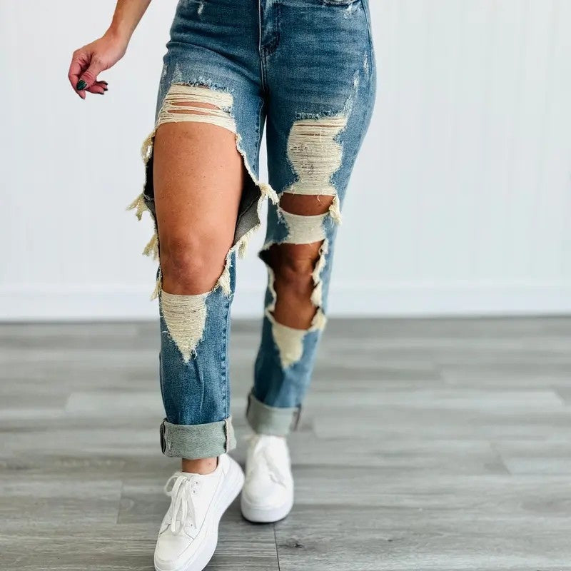 Women's High-Waist Jeans, Straight-Leg Drip Haven