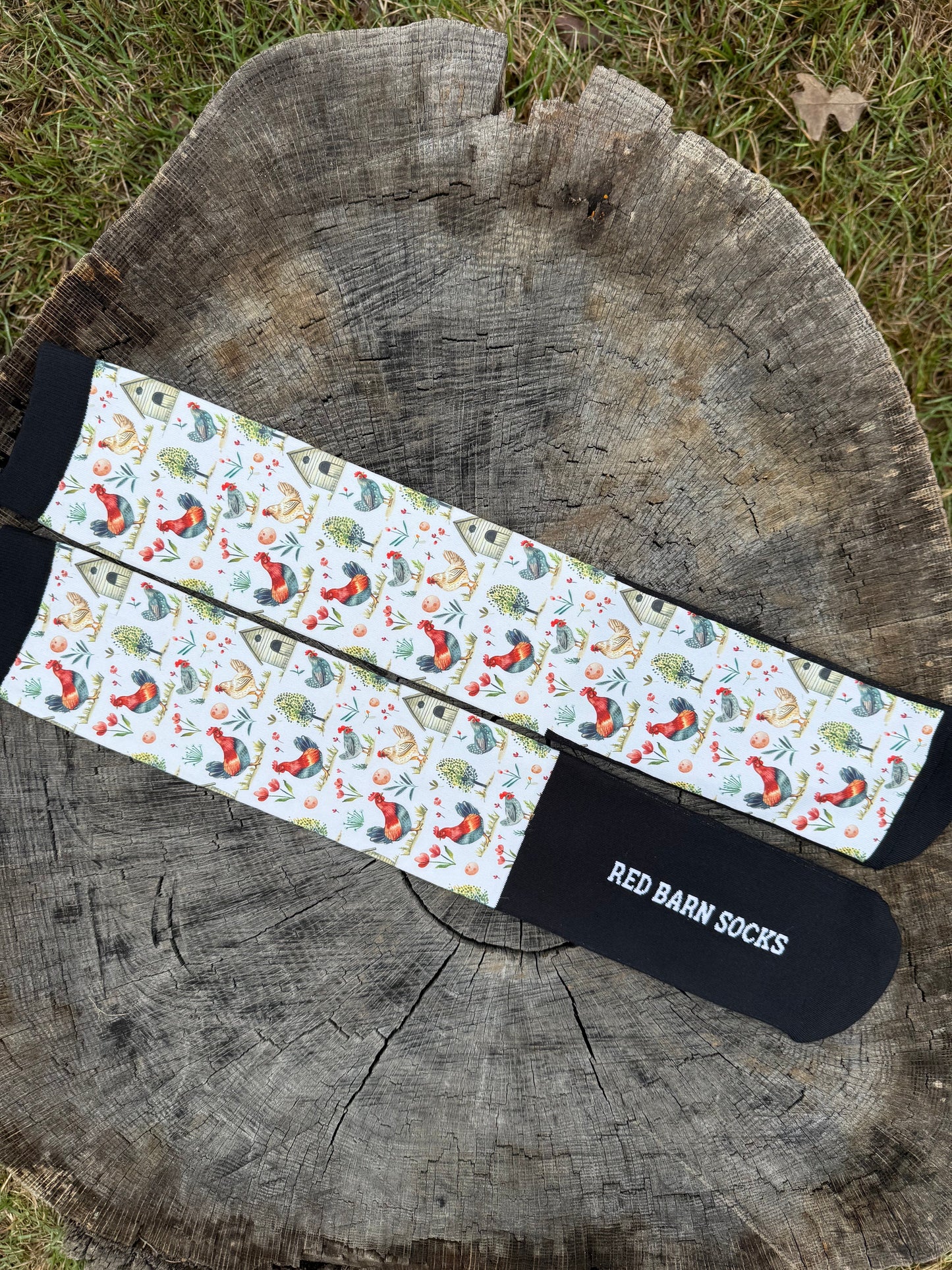 Country Cluckers Red Barn Socks