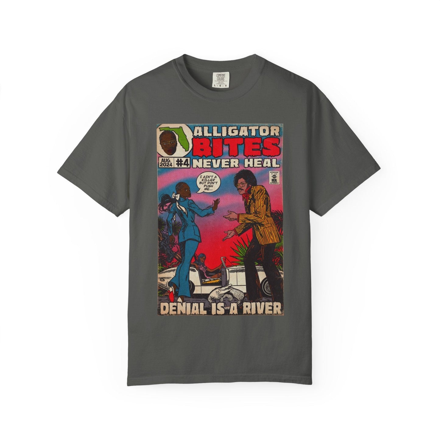 Denial is a River - Alligator Bites - Unisex Comfort Colors T-shirt Fine Art Of MK
