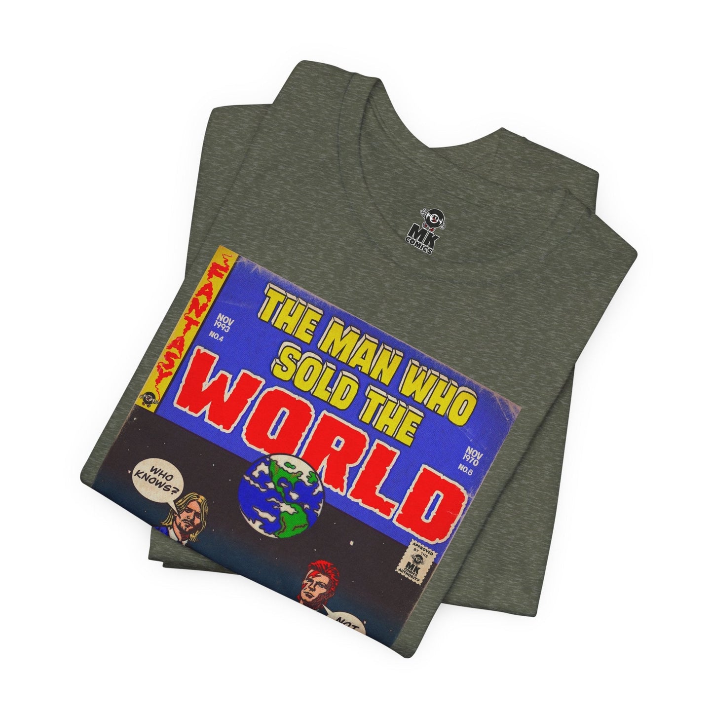 Bowie & Cobain - The Man Who Sold the World - Unisex Jersey Short Sleeve Tee Fine Art Of MK