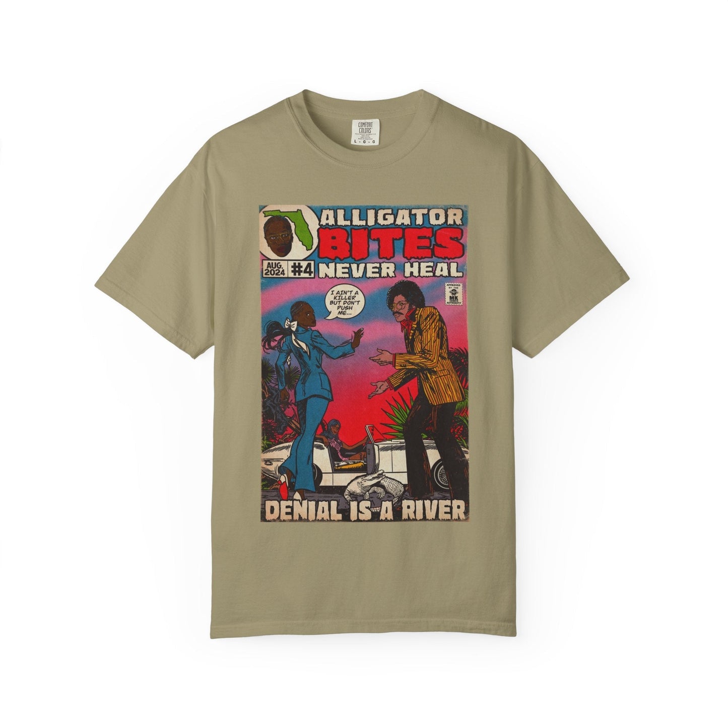 Denial is a River - Alligator Bites - Unisex Comfort Colors T-shirt Fine Art Of MK