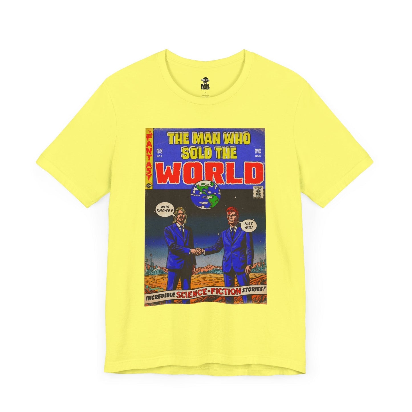 Bowie & Cobain - The Man Who Sold the World - Unisex Jersey Short Sleeve Tee Fine Art Of MK