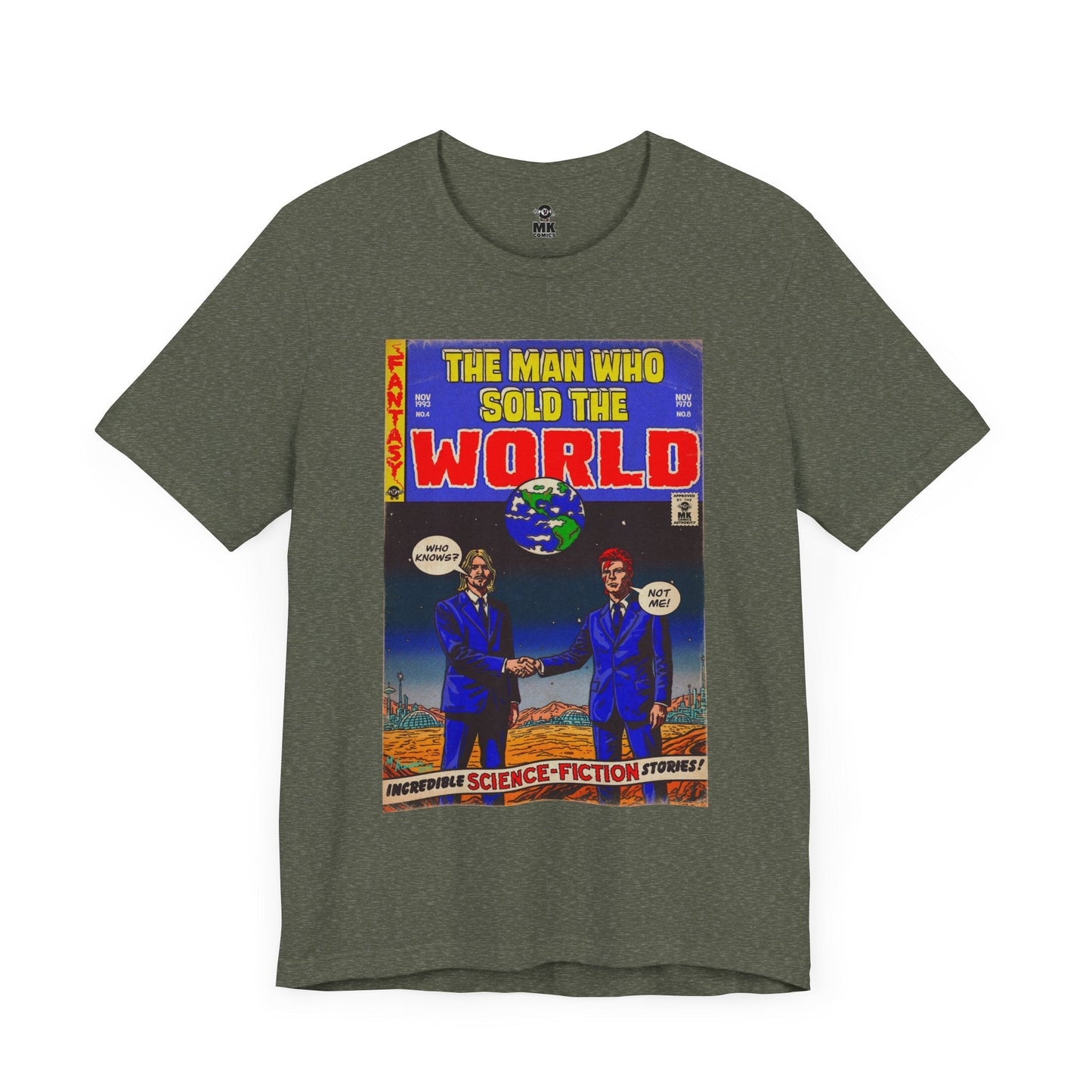 Bowie & Cobain - The Man Who Sold the World - Unisex Jersey Short Sleeve Tee Fine Art Of MK