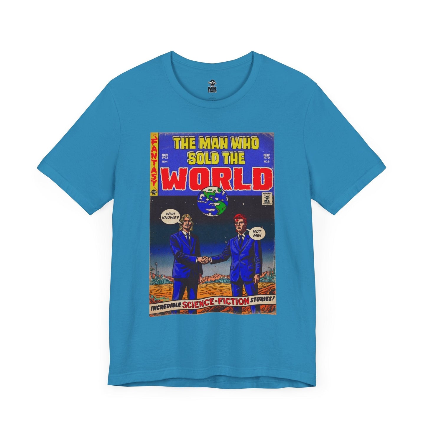 Bowie & Cobain - The Man Who Sold the World - Unisex Jersey Short Sleeve Tee Fine Art Of MK