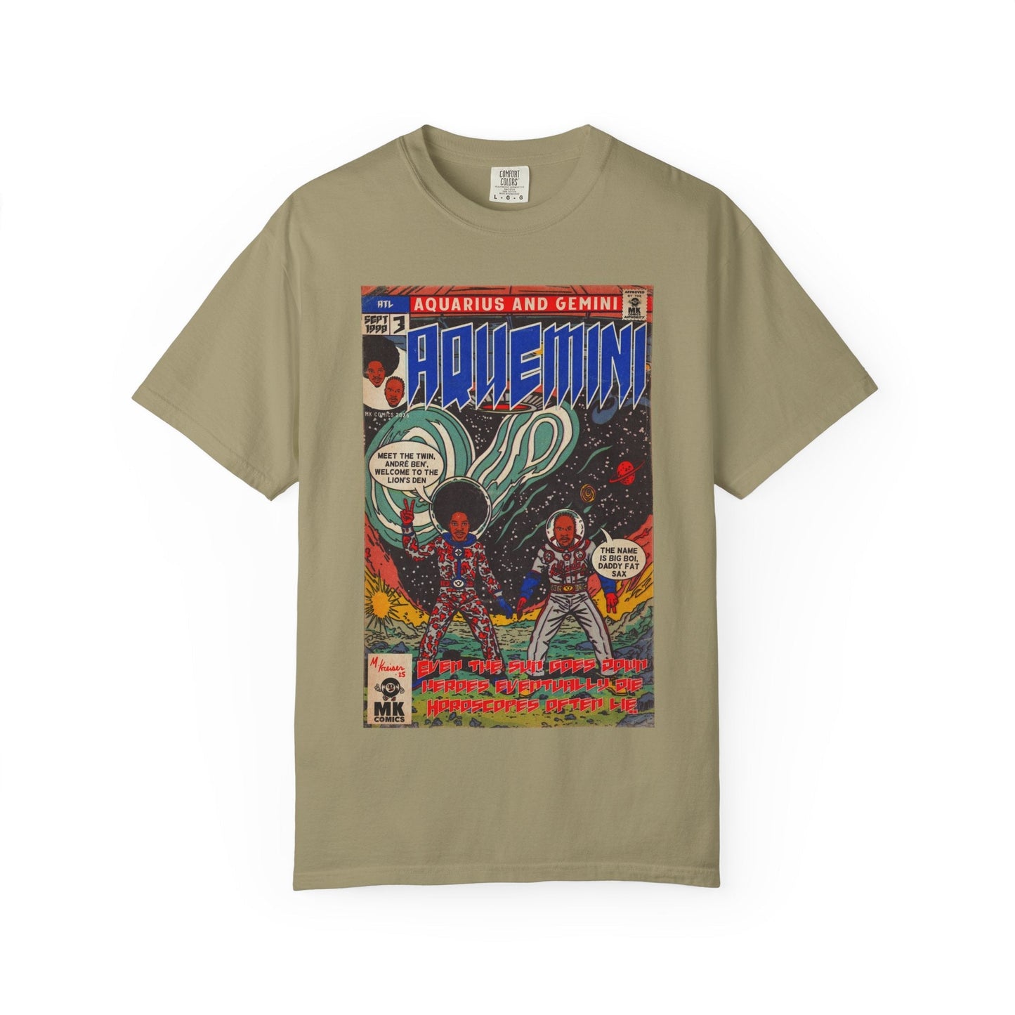 Aquemini - Comic Book Art - Unisex Comfort Colors T-shirt Fine Art Of MK