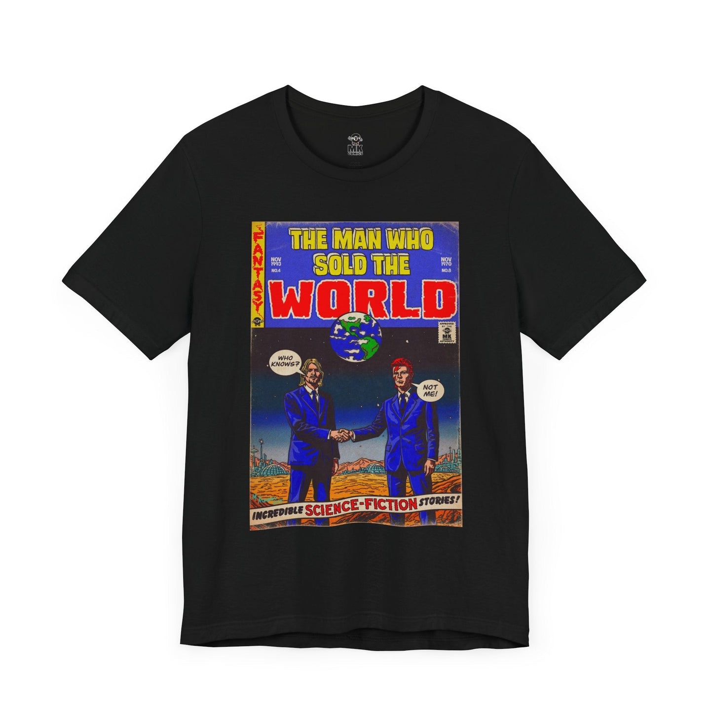 Bowie & Cobain - The Man Who Sold the World - Unisex Jersey Short Sleeve Tee Fine Art Of MK