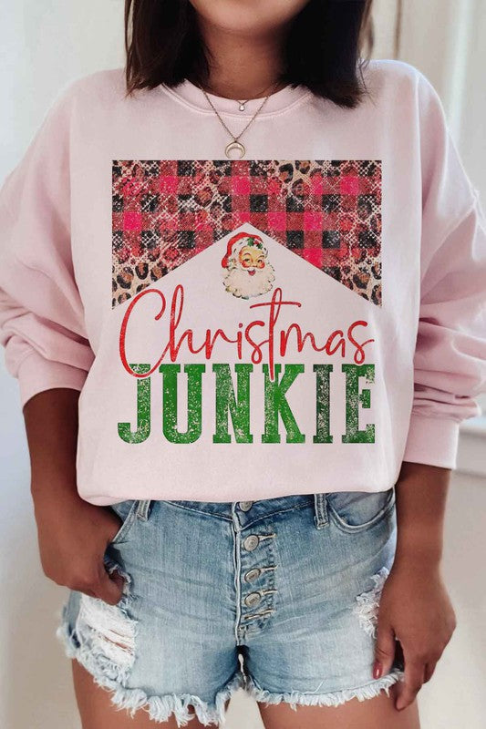 CHRISTMAS JUNKIE GRAPHIC SWEATSHIRT THRIXINE