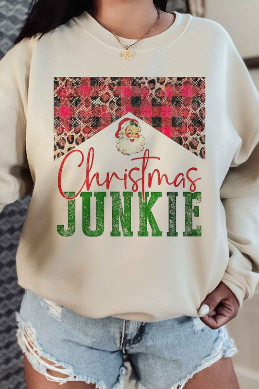 CHRISTMAS JUNKIE GRAPHIC SWEATSHIRT THRIXINE