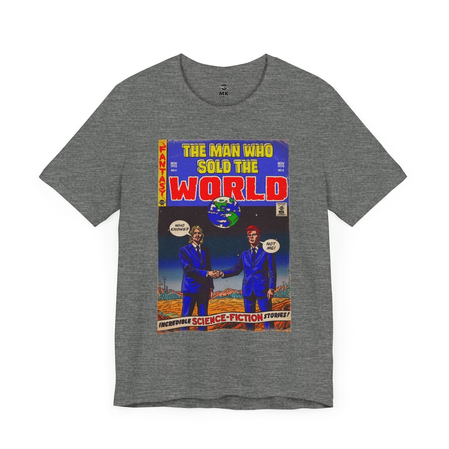 Bowie & Cobain - The Man Who Sold the World - Unisex Jersey Short Sleeve Tee Fine Art Of MK