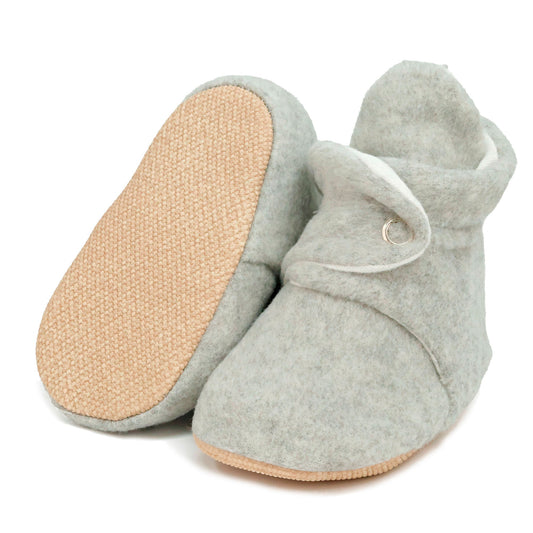 Organic Baby Booties, Newborn Booties Basic, Gray Ella Bonna Baby