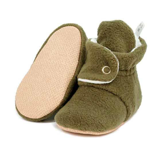 Organic Baby Booties, Newborn Booties Basic, Khaki Ella Bonna Baby