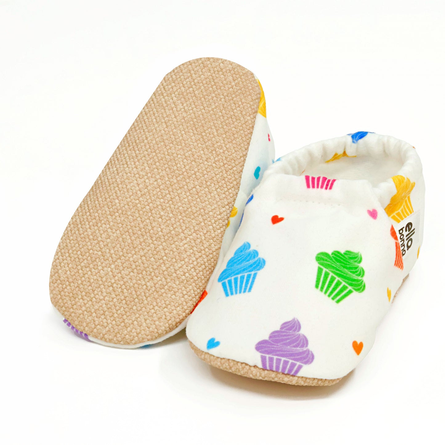 Ella Bonna Non-Slip Sole Cupcake Patterned Baby Booties, Home Boot Slippers Nursery Shoes Ella Bonna Baby