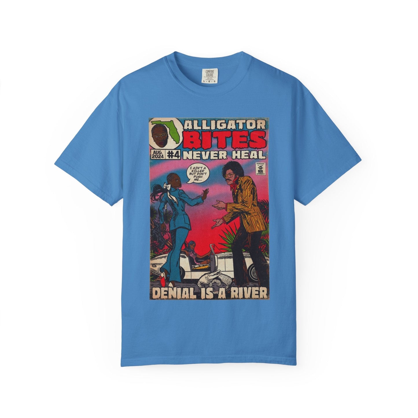 Denial is a River - Alligator Bites - Unisex Comfort Colors T-shirt Fine Art Of MK