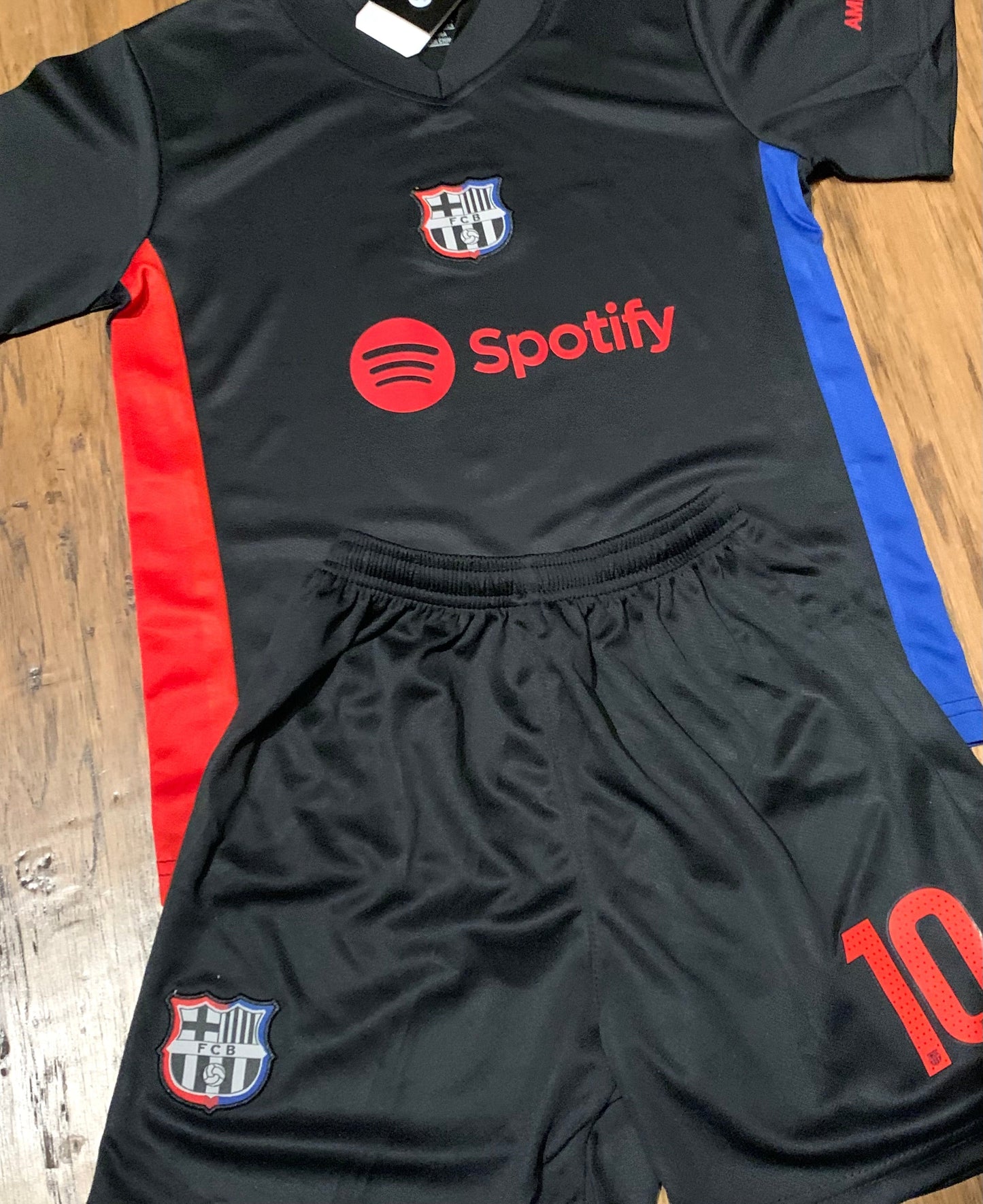 Lionel Messi Away Black Barcelona Soccer Jersey Kids Toddler & Youth Sizes CustomKiddos.com