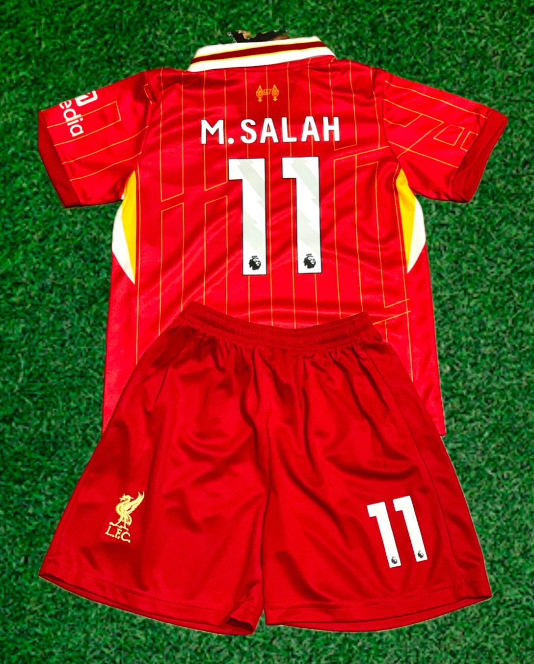 Mohamed Salah Liverpool Kids Jersey Set Soccer Football Toddler Youth Uniform Kit CustomKiddos.com