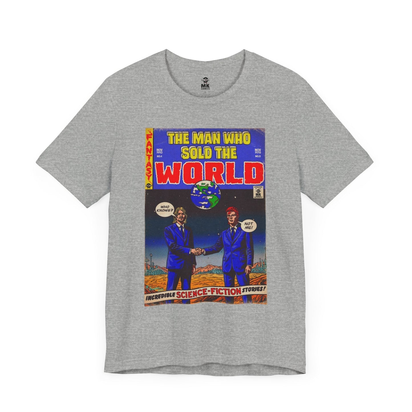 Bowie & Cobain - The Man Who Sold the World - Unisex Jersey Short Sleeve Tee Fine Art Of MK