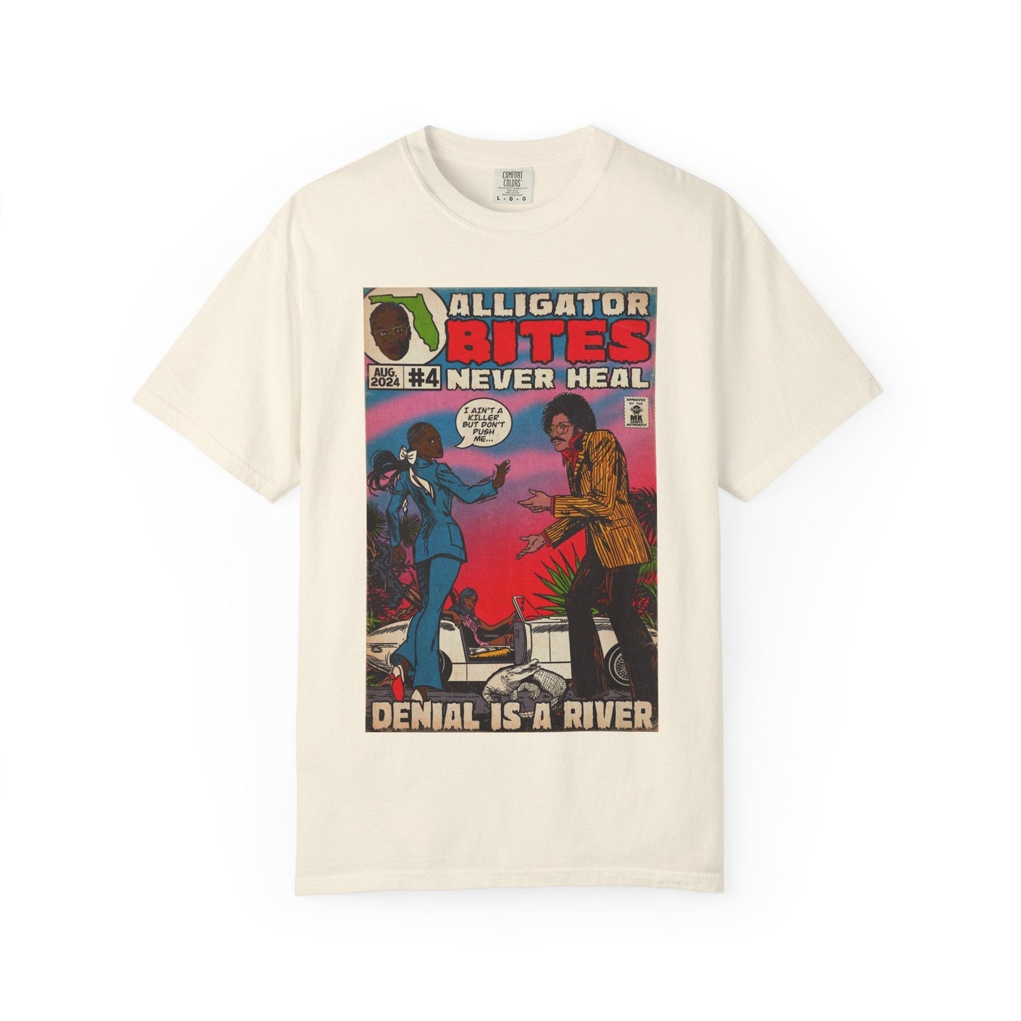 Denial is a River - Alligator Bites - Unisex Comfort Colors T-shirt Fine Art Of MK