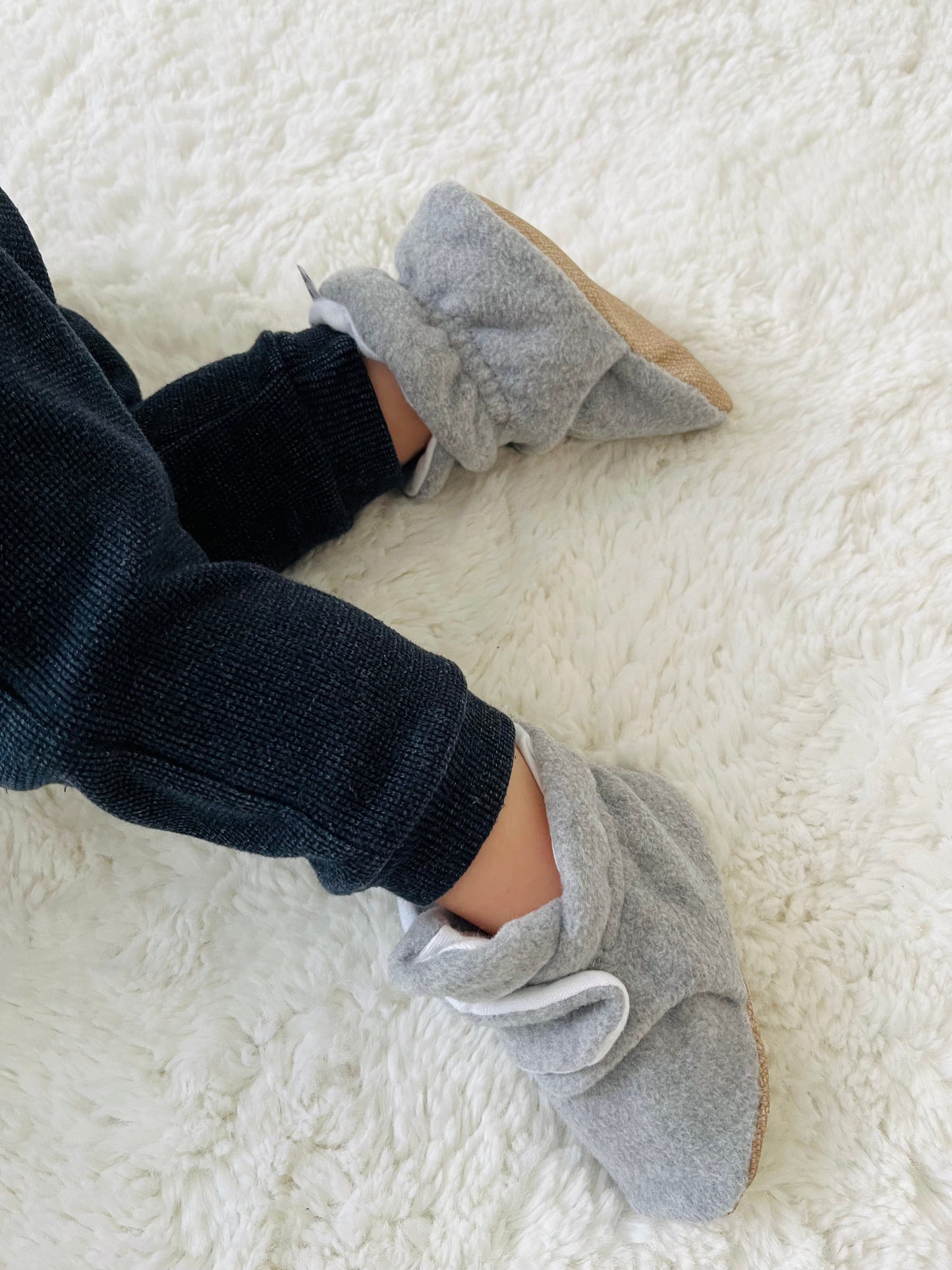 Organic Baby Booties, Newborn Booties Basic, Gray Ella Bonna Baby