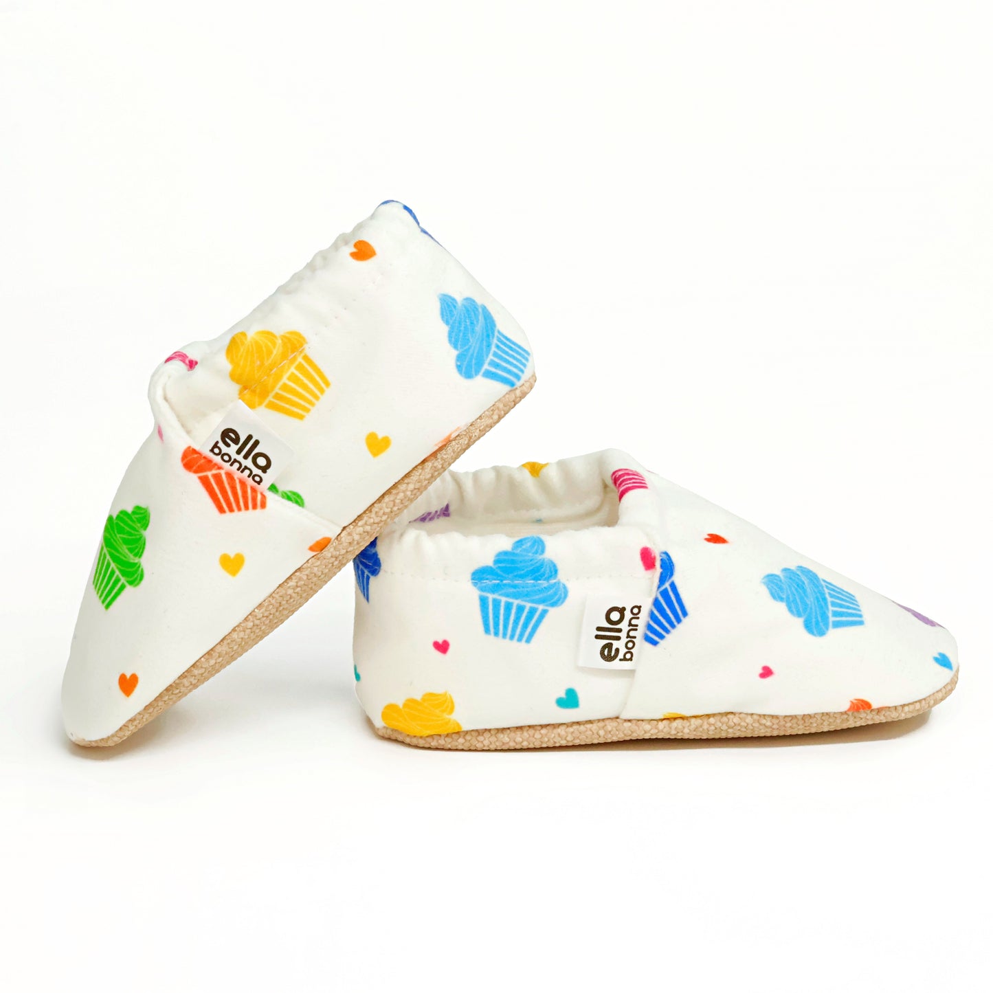 Ella Bonna Non-Slip Sole Cupcake Patterned Baby Booties, Home Boot Slippers Nursery Shoes Ella Bonna Baby