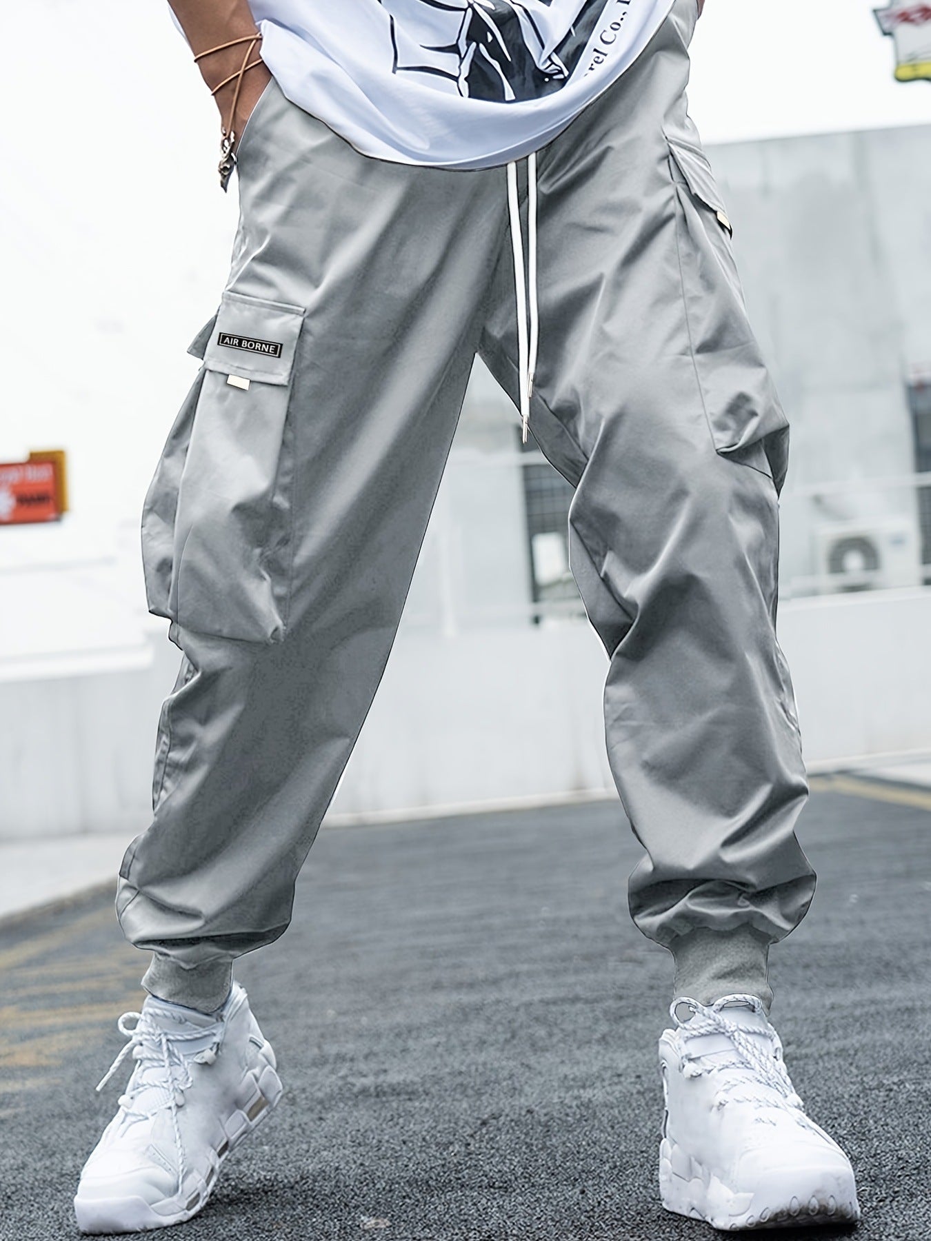 Multi-pocket Cargo Pants Men's Casual Hip-Hop Drawstring Trousers Outdoor Streetwear Sports Pant Drip Haven