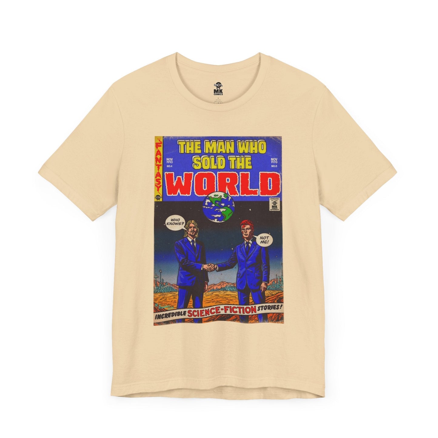 Bowie & Cobain - The Man Who Sold the World - Unisex Jersey Short Sleeve Tee Fine Art Of MK