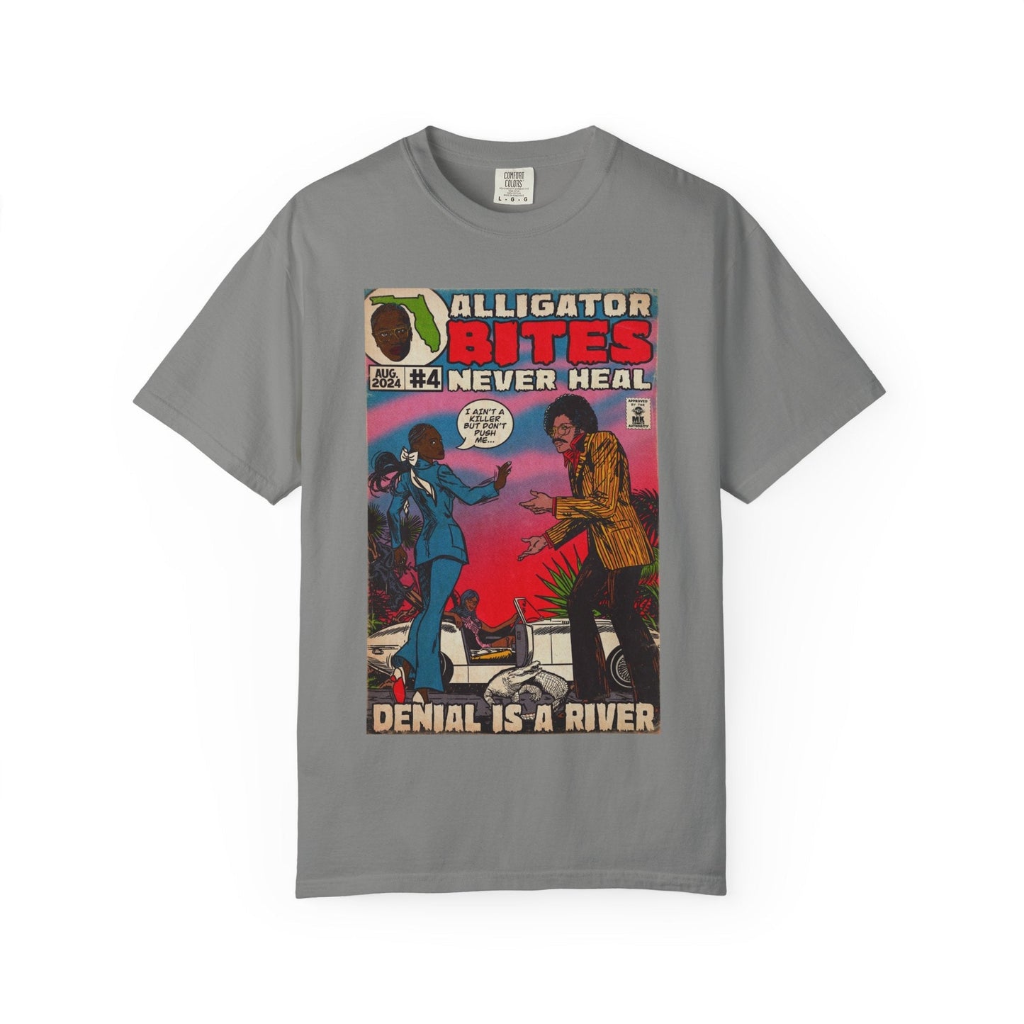 Denial is a River - Alligator Bites - Unisex Comfort Colors T-shirt Fine Art Of MK