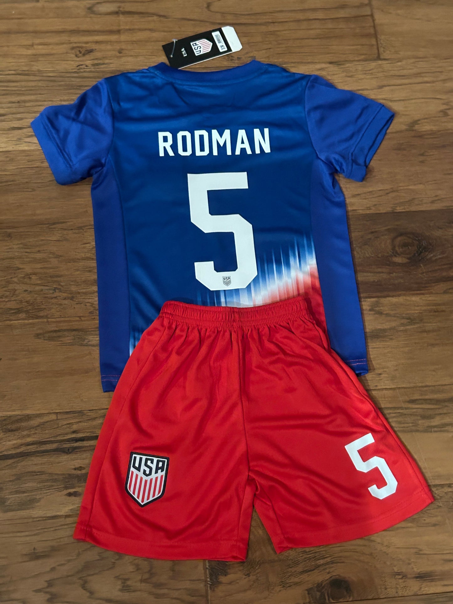 Trinity Rodman USA Kids Soccer Jersey Set - Toddler & Youth Sizing CustomKiddos.com