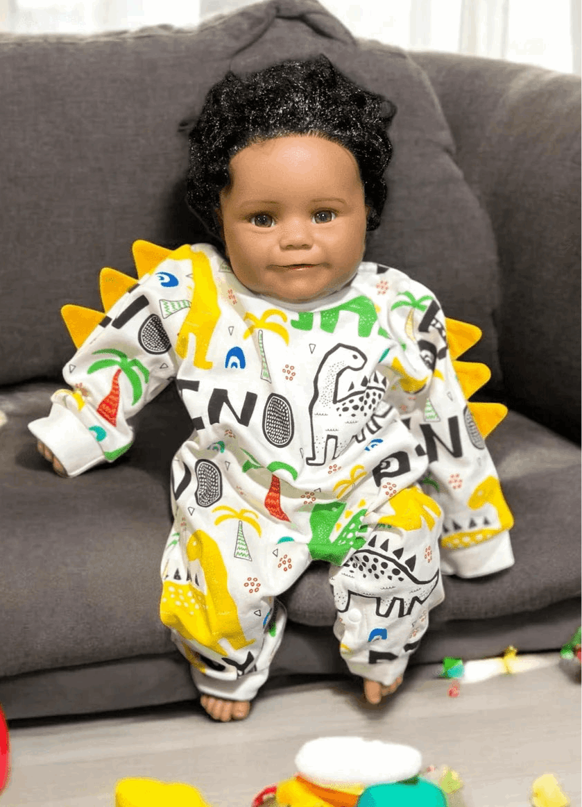 Cute Baby Dinosaur Jumpsuit With 3D Spikes In Soft Cotton