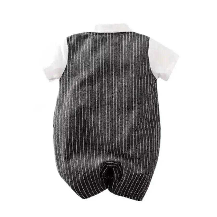 Baby Boy Gentleman Jumpsuit With Bow Tie & Vest Style