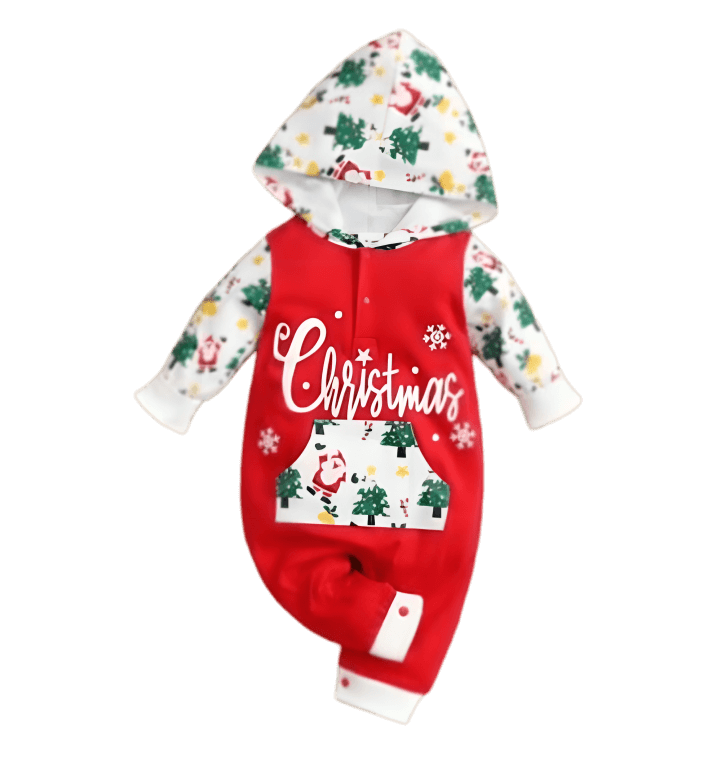 Cozy Gender Neutral Baby Christmas Jumpsuit, Festive & Soft