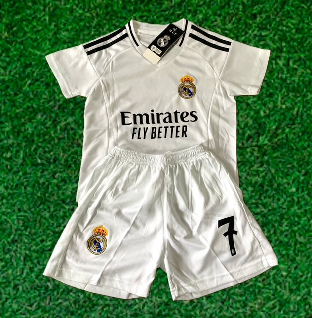 Vini Jr Kids Soccer Jersey Real Madrid Youth and Toddler Sizes CustomKiddos.com