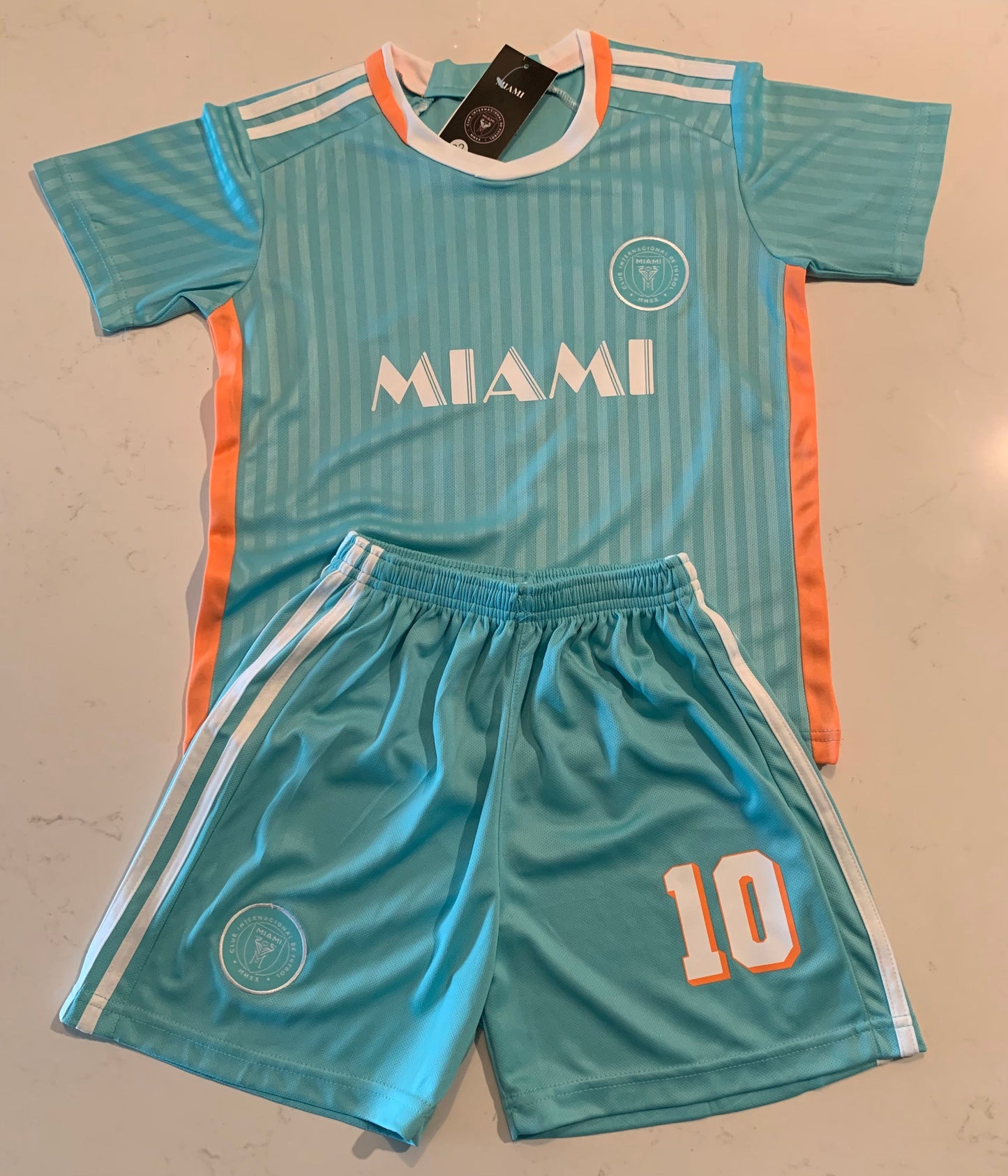 Lionel Messi Inter Miami Kids 3rd 2024/25 Soccer Jersey Kit CustomKiddos.com