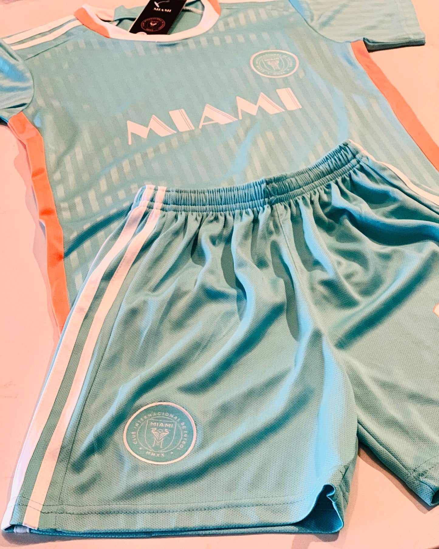 Lionel Messi Inter Miami Kids 3rd 2024/25 Soccer Jersey Kit CustomKiddos.com