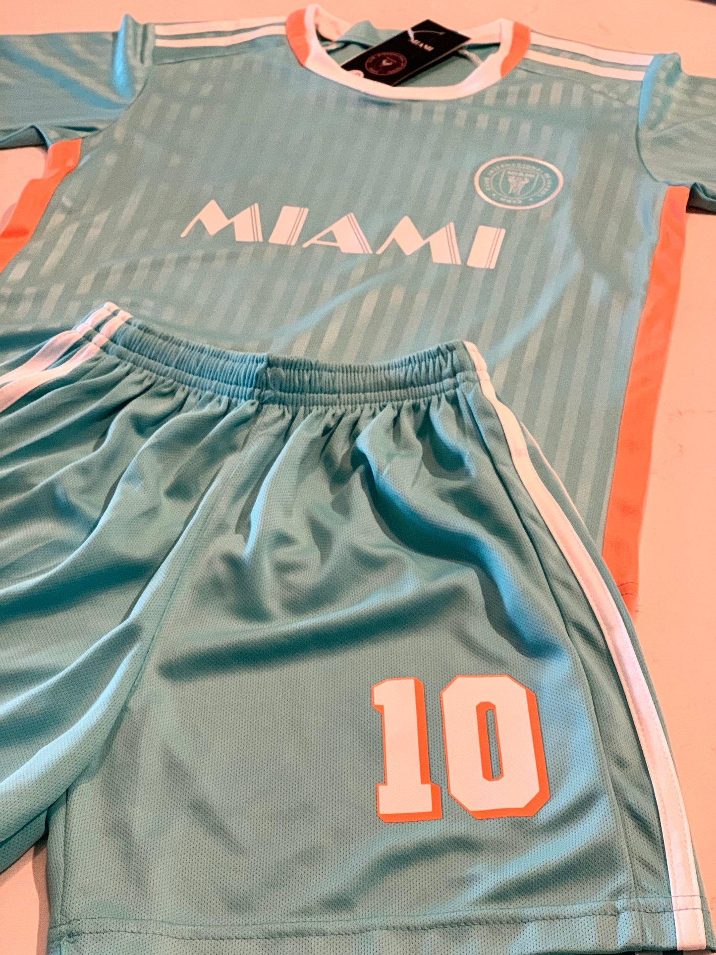 Lionel Messi Inter Miami Kids 3rd 2024/25 Soccer Jersey Kit CustomKiddos.com