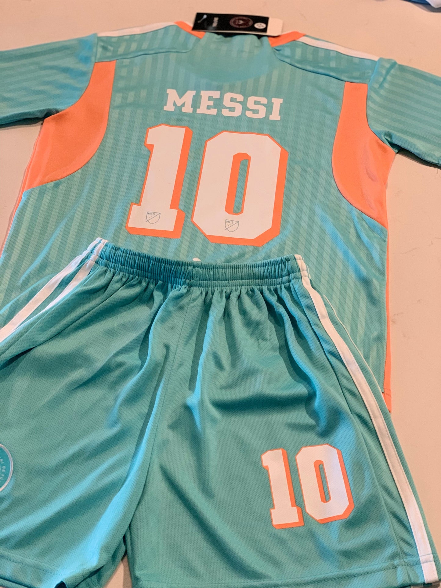 Lionel Messi Inter Miami Kids 3rd 2024/25 Soccer Jersey Kit CustomKiddos.com