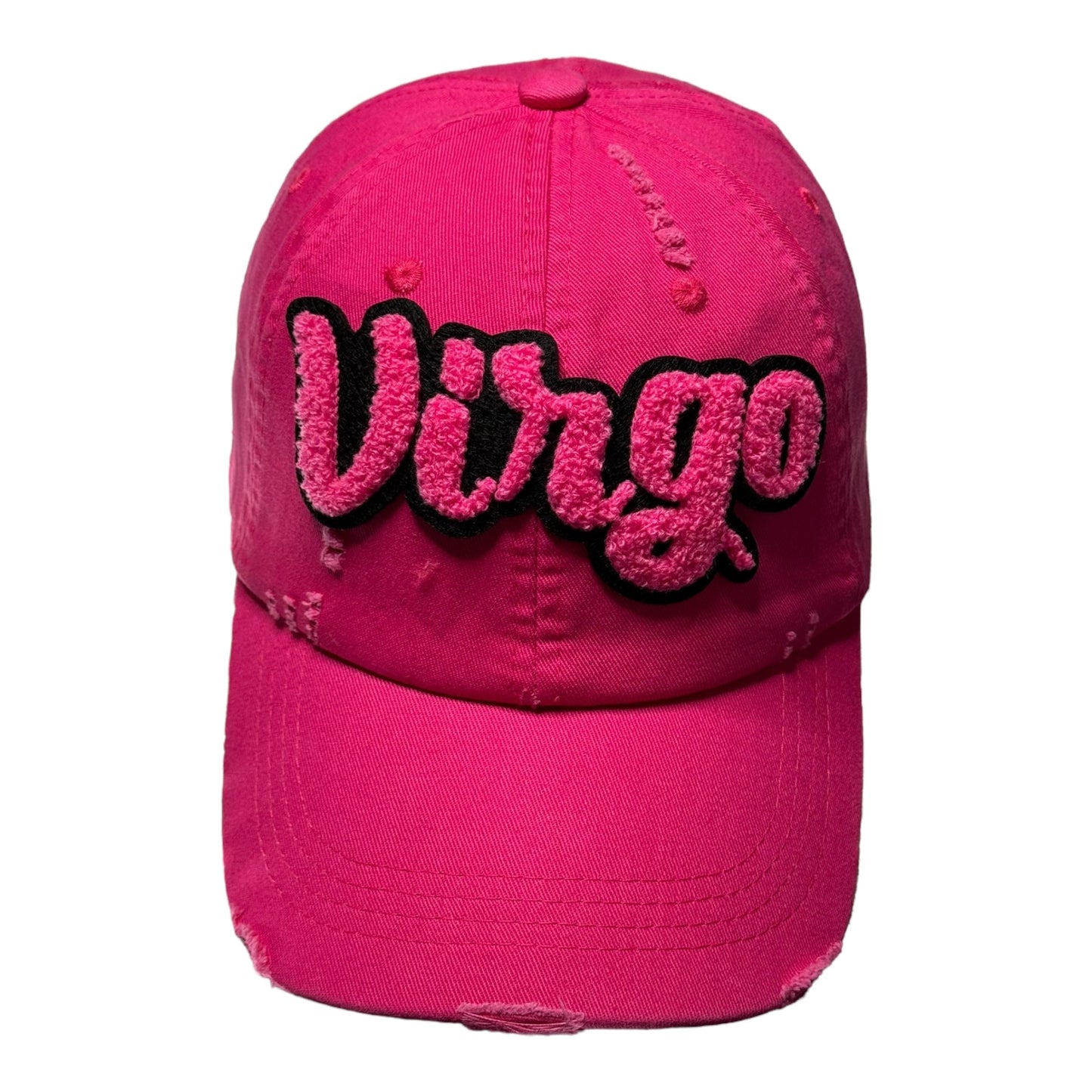 Virgo Dad Hat Fuchsia Hot Pink Unisex Distressed Cotton Cap Reanna’s Closet 2