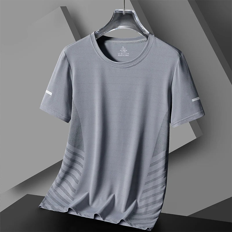 Cool Run Reflective Ice Silk Men's Fitness Tee THRIXINE