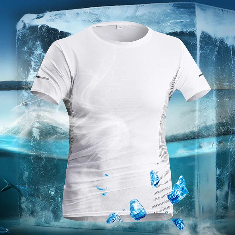 Cool Run Reflective Ice Silk Men's Fitness Tee THRIXINE