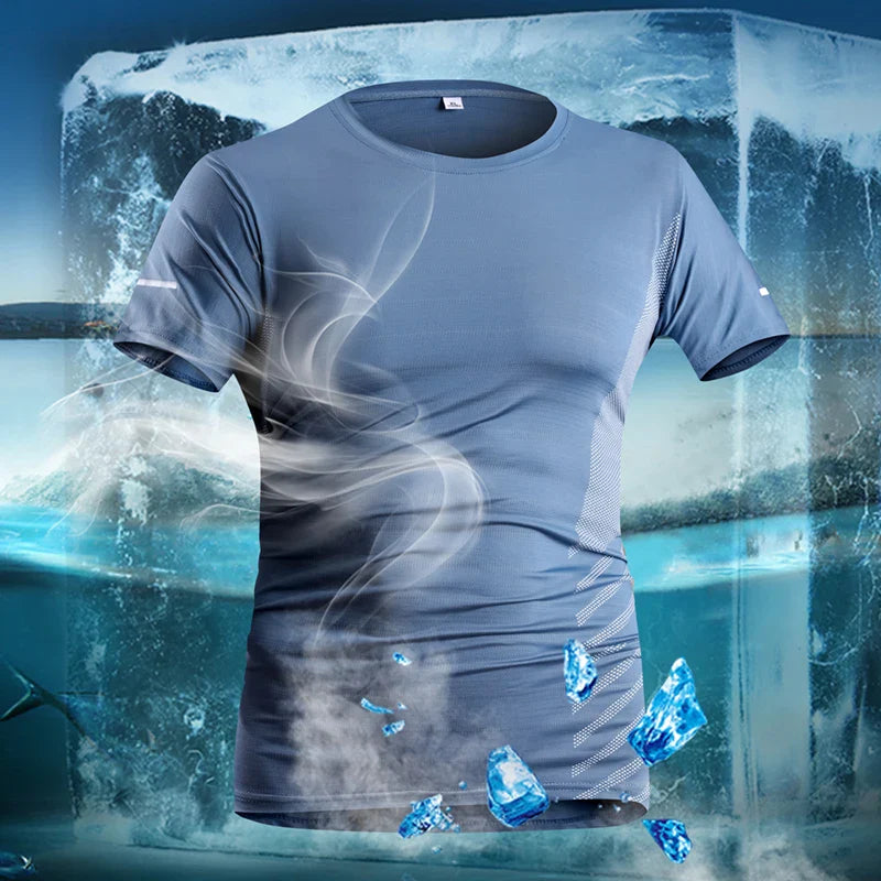 Cool Run Reflective Ice Silk Men's Fitness Tee THRIXINE