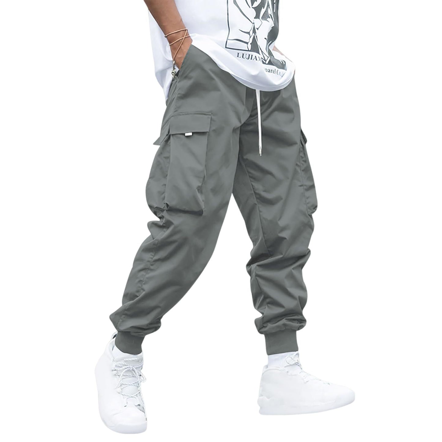 Multi-pocket Cargo Pants Men's Casual Hip-Hop Drawstring Trousers Outdoor Streetwear Sports Pant Drip Haven
