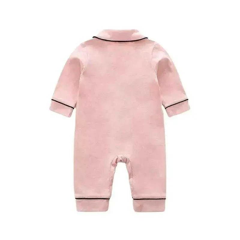 Baby Girl Cotton Pajamas in Pink Long Sleeve Design
