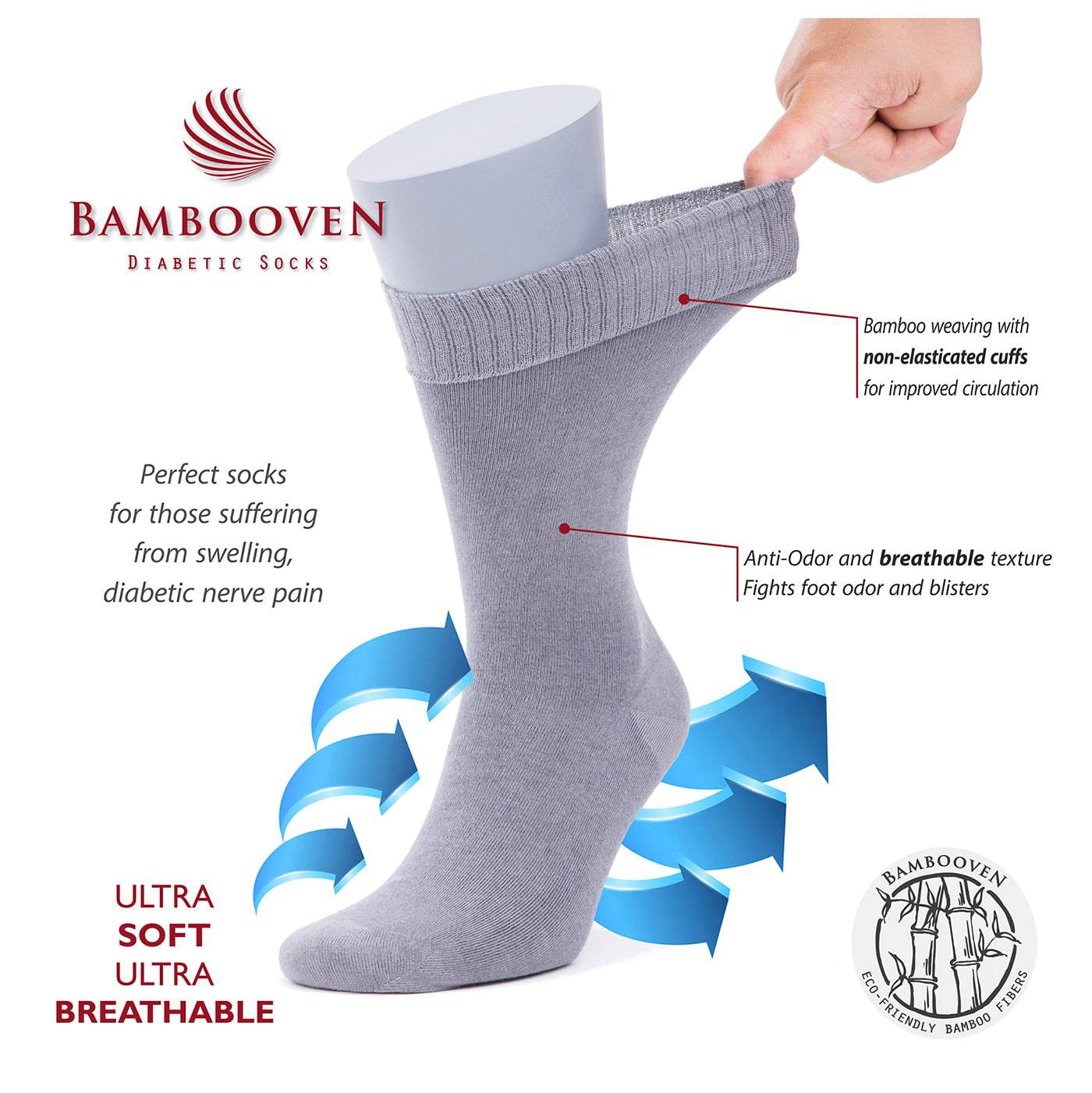 Men’s Bamboo Diabetic Dress & Trouser Socks 6-Pack - 637 Bambooven