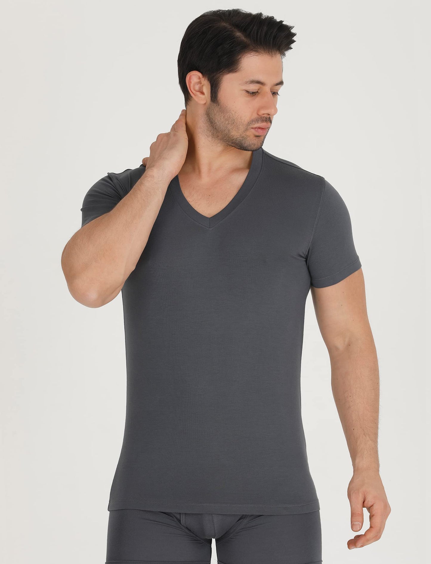 Men's Bamboo V-Neck Undershirt (3 Pack) Bambooven