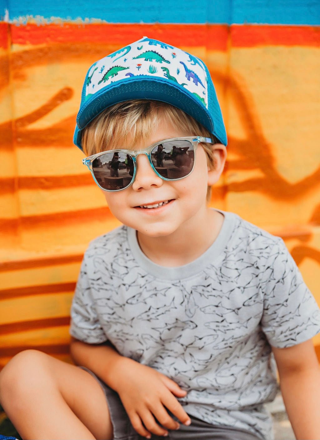 Blue Dinosaur Trucker Hat Wild Child Hat Co