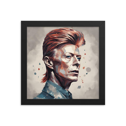 David Bowie Portrait on Matte Paper Framed Poster MECHANOID LABS