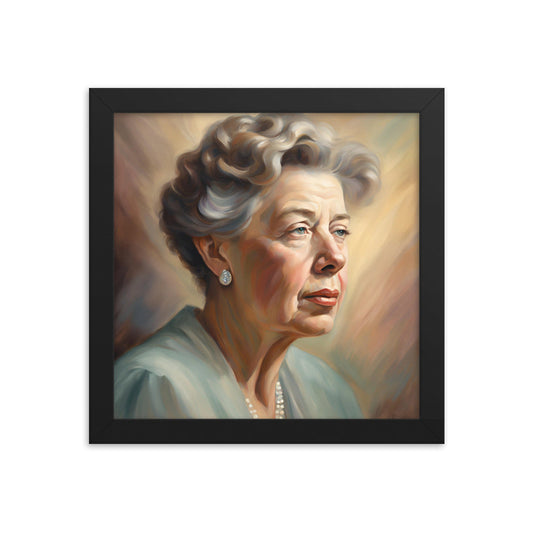 Eleanor Roosevelt Portrait on Matte Paper Framed Poster MECHANOID LABS