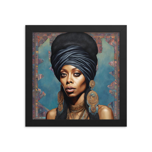 Erykah Badu Portrait on Matte Paper Framed Poster MECHANOID LABS
