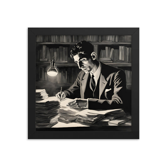 Franz Kafka Portrait on Matte Paper Framed Poster MECHANOID LABS