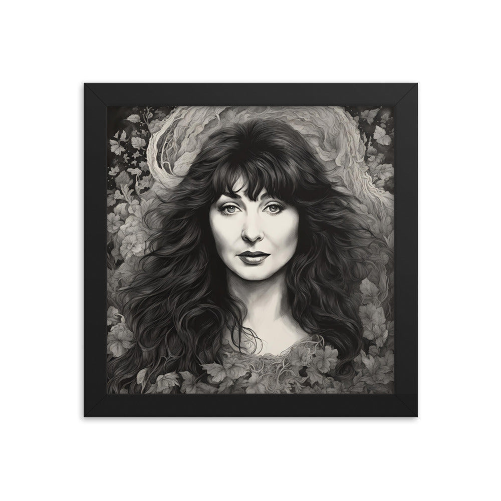 Kate Bush Portrait on Matte Paper Framed Poster MECHANOID LABS